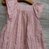 Flutter Sleeve Dress Glitter Stripes 2t