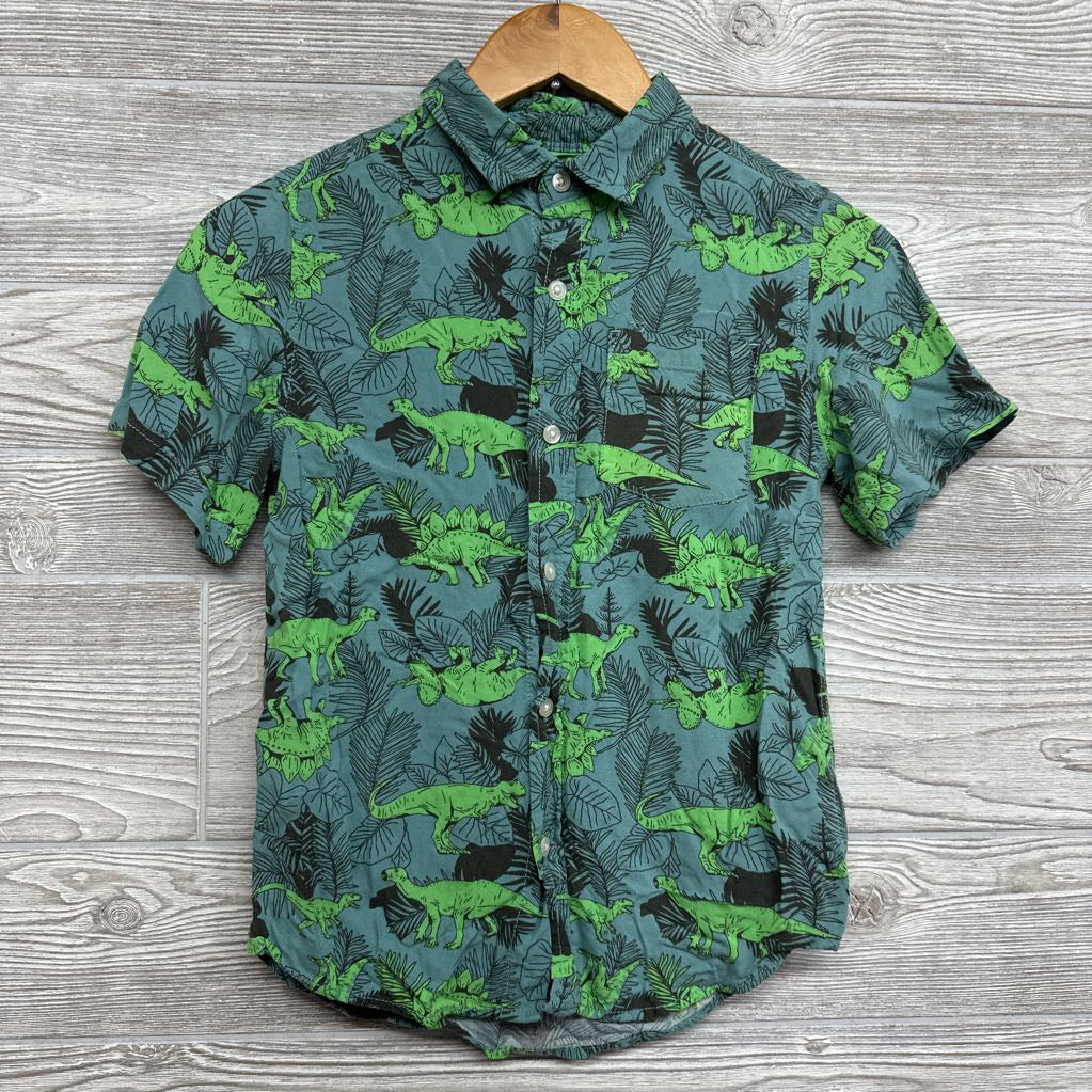 SS Button Up Shirt Dinosaurs 8/10