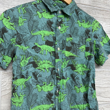 SS Button Up Shirt Dinosaurs 8/10