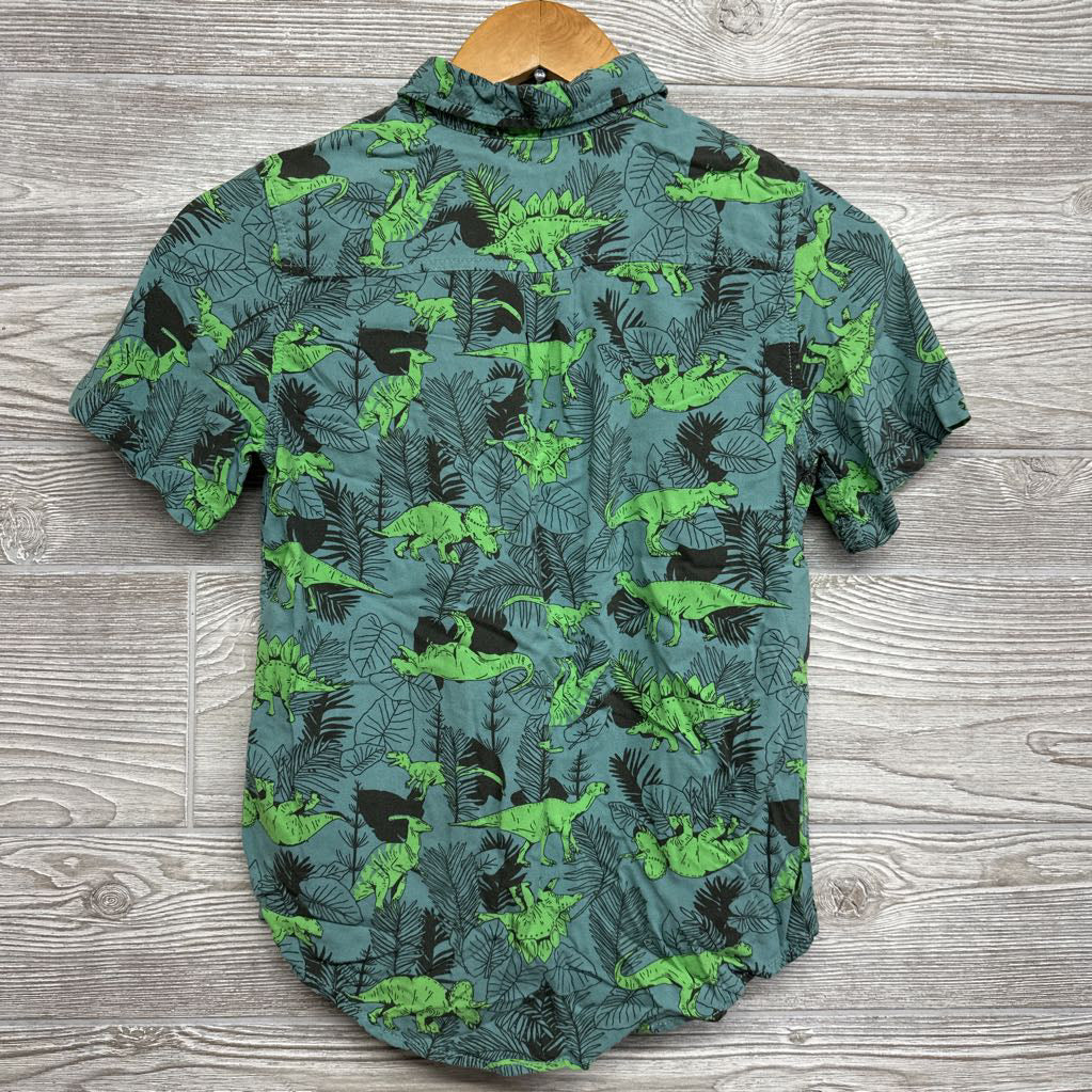 SS Button Up Shirt Dinosaurs 8/10