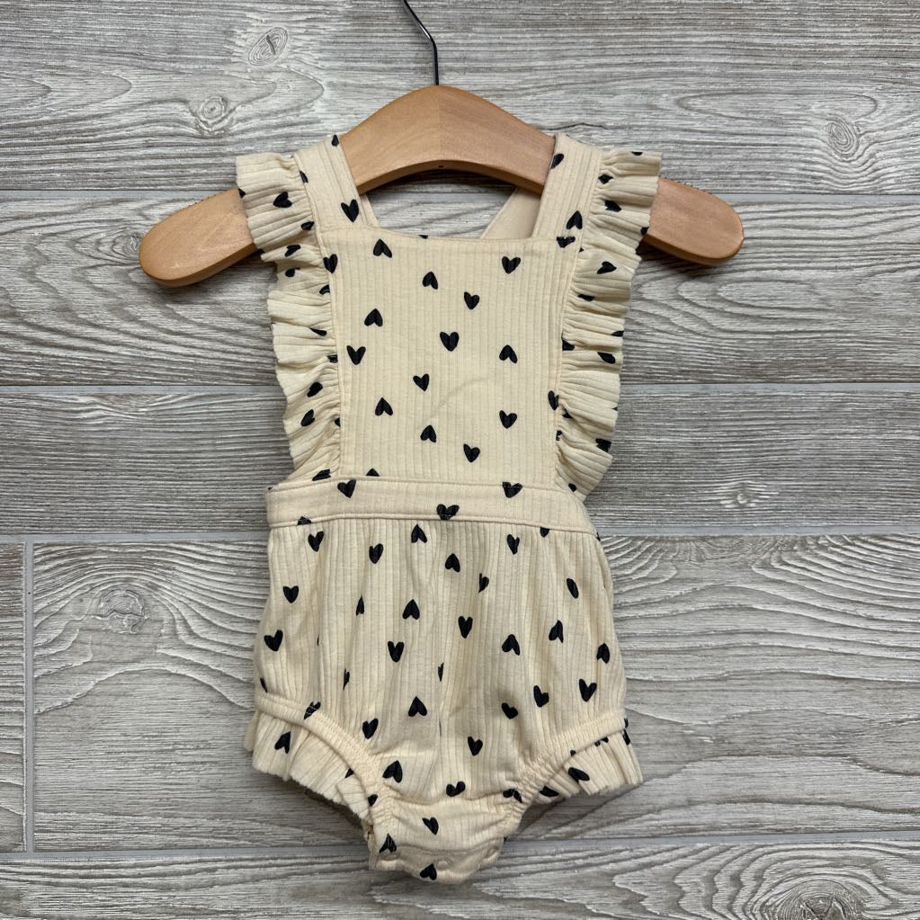 Ribbed Romper Hearts 3-6M