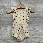 Ribbed Romper Hearts 3-6M