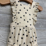 Ribbed Romper Hearts 3-6M