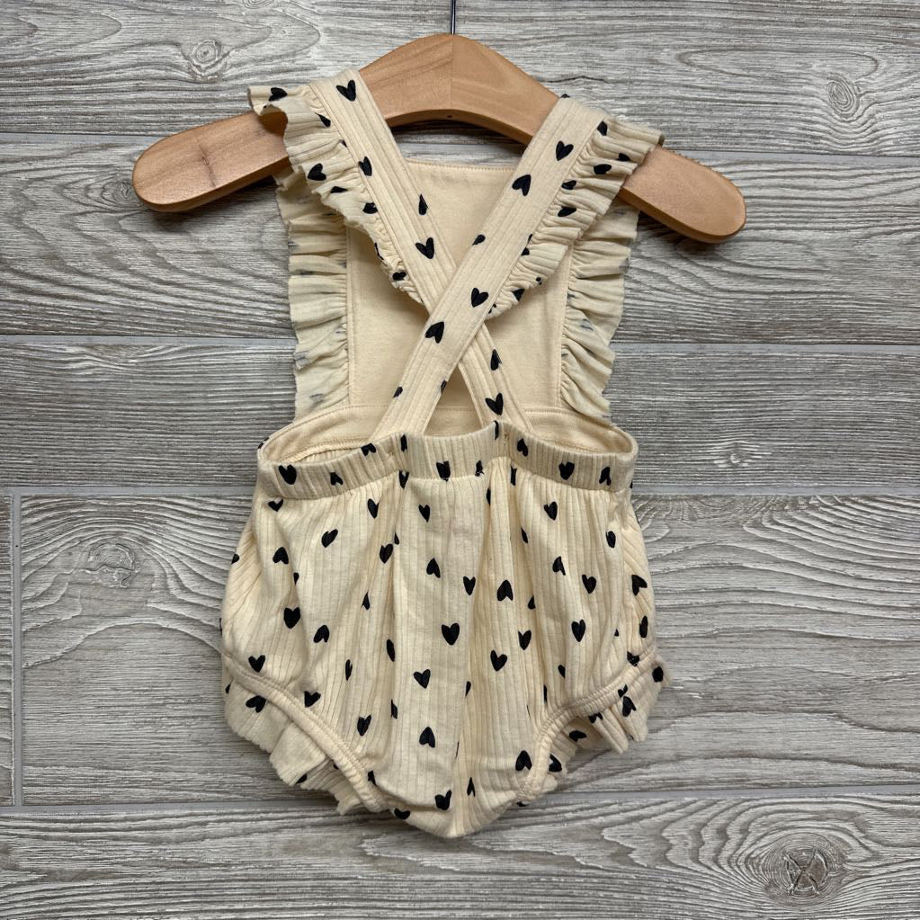 Ribbed Romper Hearts 3-6M