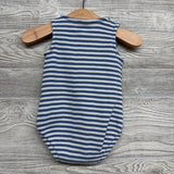 Henley Romper Stripes 6M