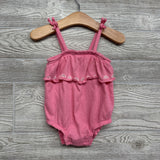 Bubble Romper Tank Embroidered Flowers Ruffle12M