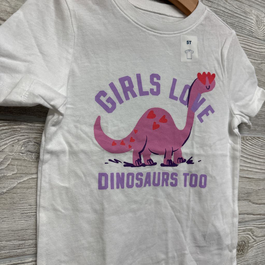 NEW Shirt Girls Love Dinosaurs Too 5t