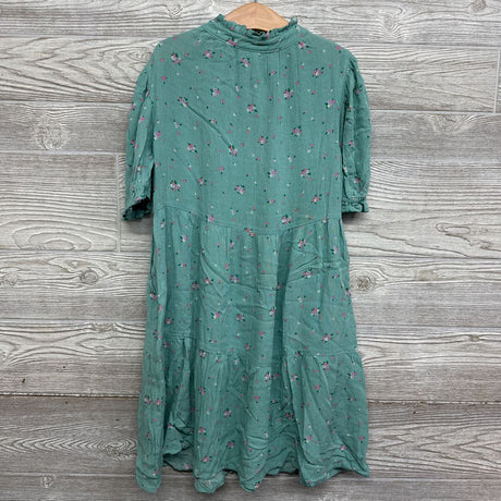 Button Up Tiered Dress Flowers 8