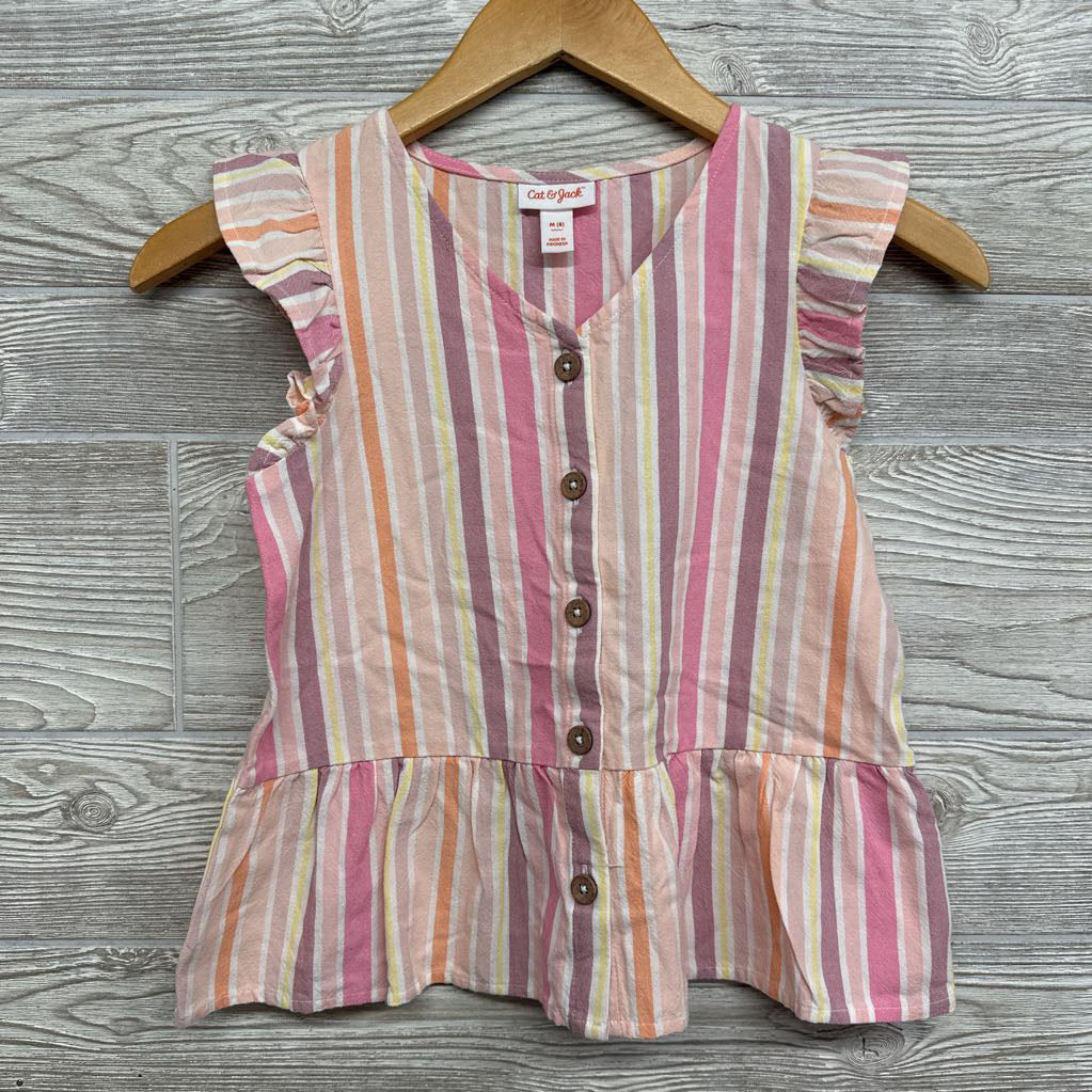 Linen Flutter Sleeve Shirt Stripes 8