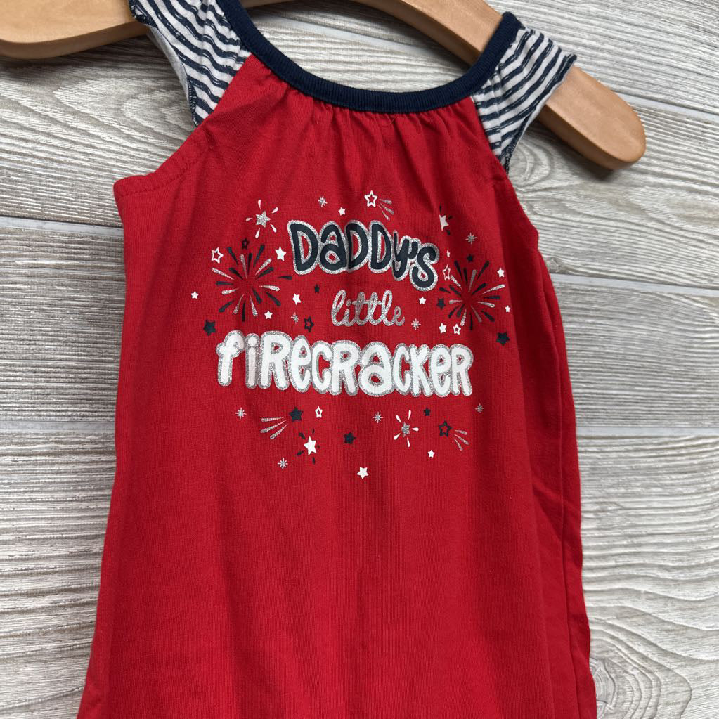 Flutter Sleeve Romper Daddy's Little Fire Cracker 6-9M