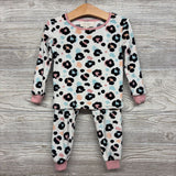 2 Pc Plush Pj Animal Print 2t