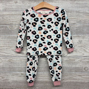 2 Pc Plush Pj Animal Print 2t