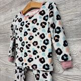 2 Pc Plush Pj Animal Print 2t