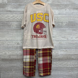 2 Pc Pj Shirt USC Trojans & Plaid Pants 10-12