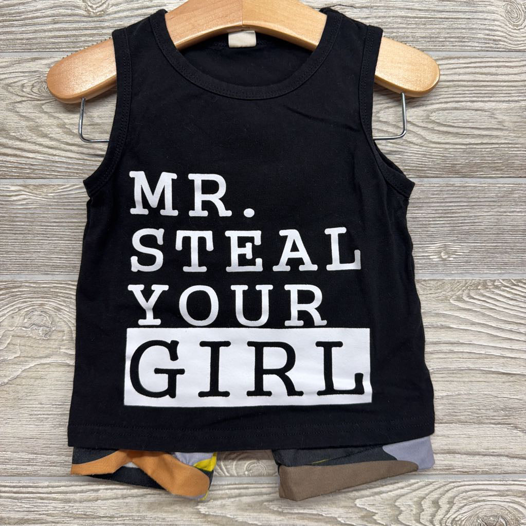Tank Mr. Steal Your Girl & Camo Shorts 12M