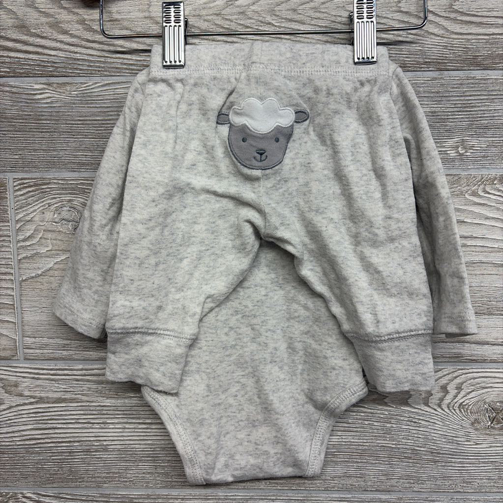 LS Shirt Sheep & Pants 0-3M