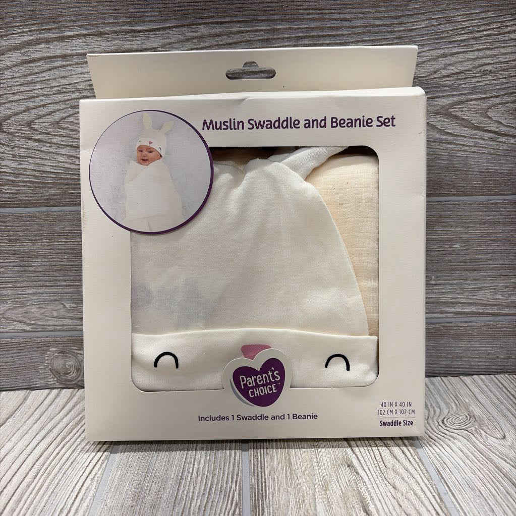 NEW Muslin Swaddle & Beanie