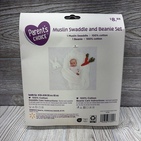NEW Muslin Swaddle & Beanie