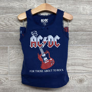 Lace Trim Tank Top Guitar & Acdc Sweat Shorts 6-6X