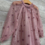 LS Layered Sheer Dress Stars Dots 3T