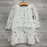 LS Gauze Dress Embroidered 3T