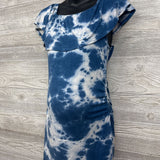 Ruched Off Shoulder Tie Dye Dress Medium