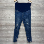 Full Panel Distressed Skinny Jeans Large