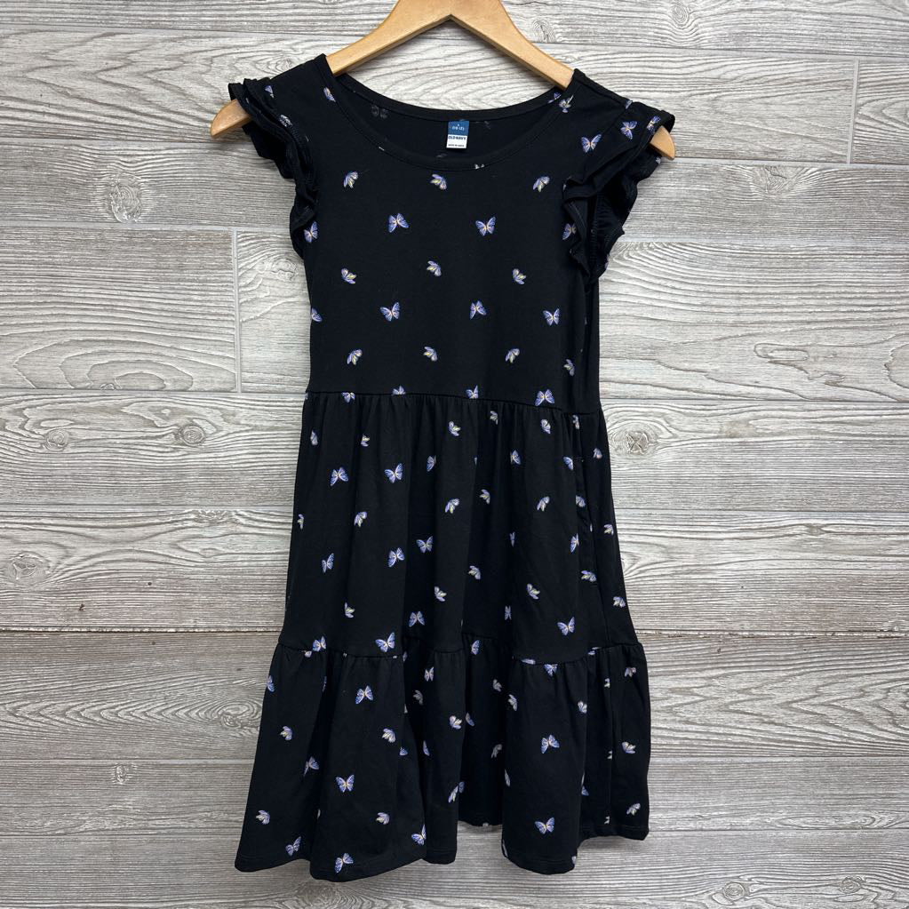 Flutter Sleeve Tiered Dress Butterflies 10-12