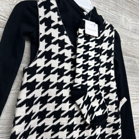 NEW Houndstooth Sweater Jumper, Ribbed LS Shirt & Socks 5-6