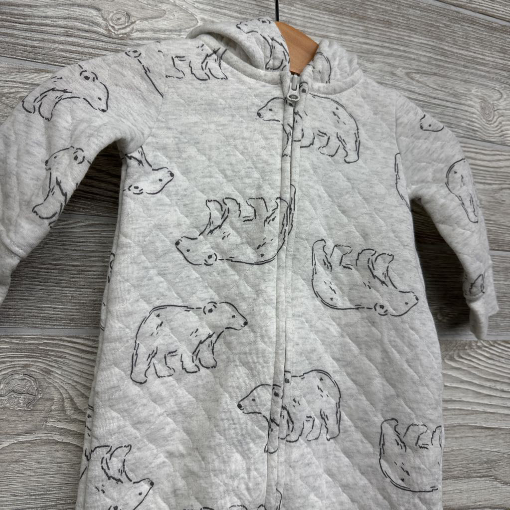 Quilted Outfit W/ Hood Bears 0-3M