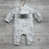 Quilted Outfit W/ Hood Bears 0-3M