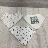 3 Pk Of Bibs Mams Little Man/Trees/Bears