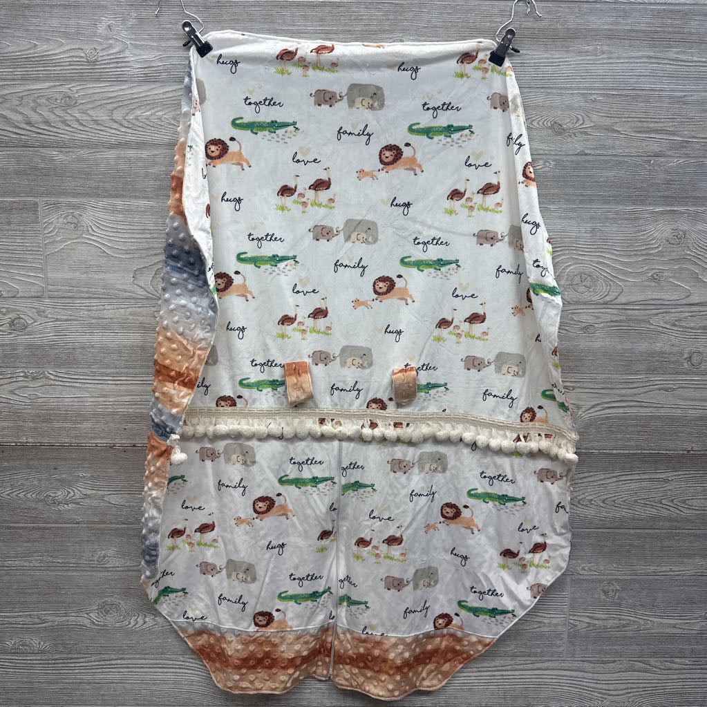 Minky Dot Car Seat Cover Animals