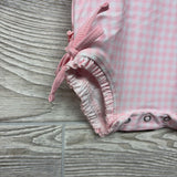 NEW LS Gingham Swimsuit Ruffles 6-12M