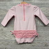 NEW LS Gingham Swimsuit Ruffles 6-12M