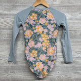 1/4 Zip LS Swimsuit Flowers 10-12