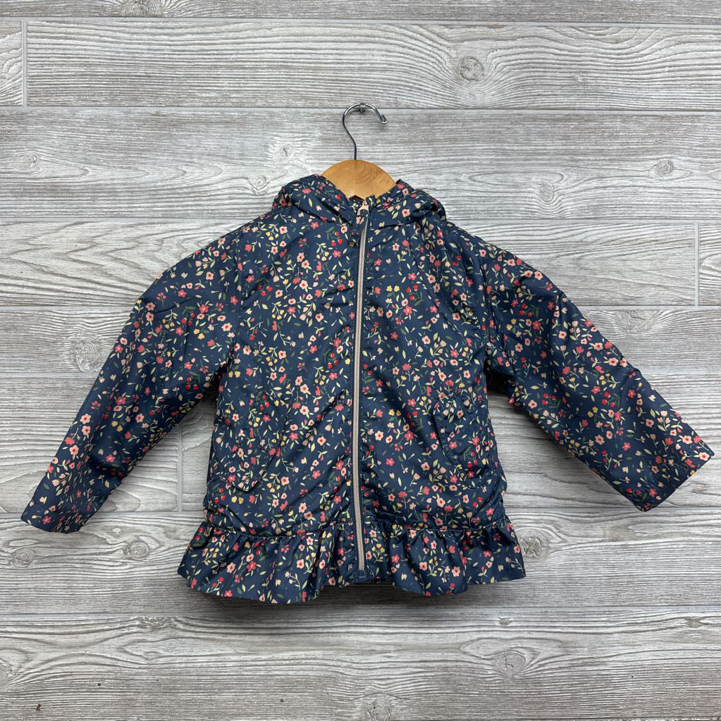 Plush Lined Jacket Flowers 4t