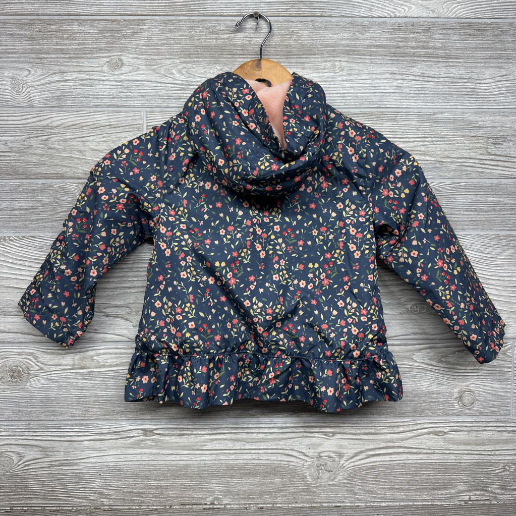 Plush Lined Jacket Flowers 4t