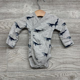 3 Pk Kimono Bodysuits Whales, Stripes 0-3M