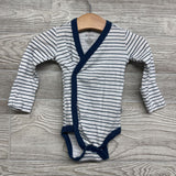 3 Pk Kimono Bodysuits Whales, Stripes 0-3M