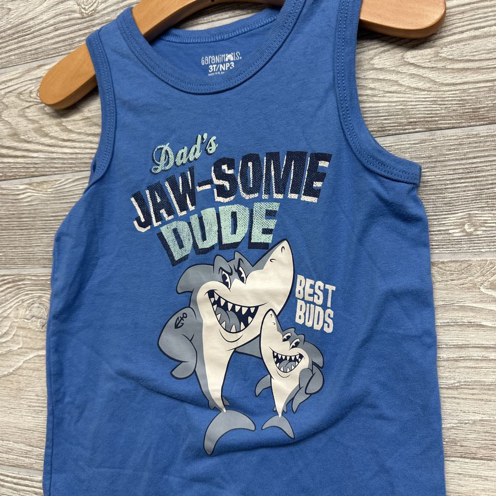 Tank Top Dad's Jaw-some Dude 3t