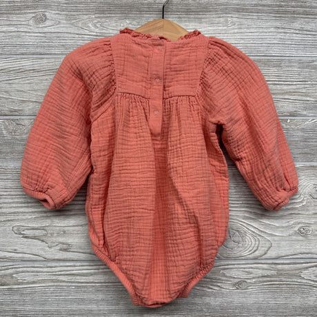 Muslin LS Romper Ruffles 18M