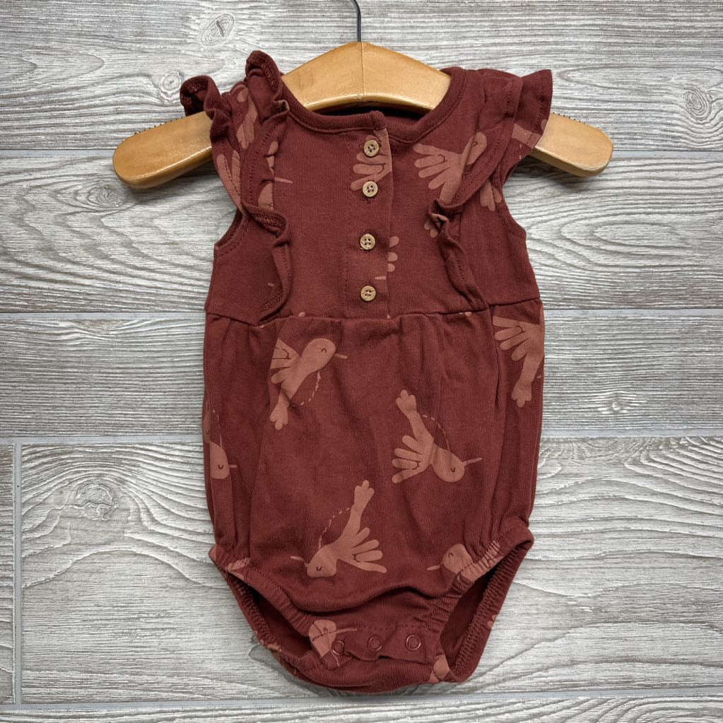 Flutter Sleeve Bubble Romper Birds 6M