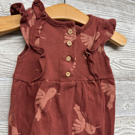 Flutter Sleeve Bubble Romper Birds 6M