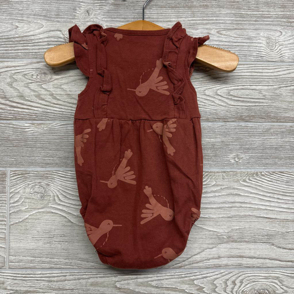 Flutter Sleeve Bubble Romper Birds 6M