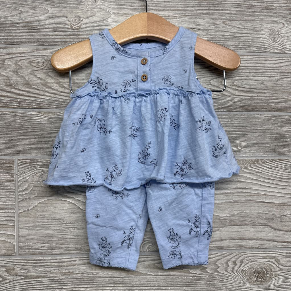 Peplum Shirt & Pants Flowers 3M