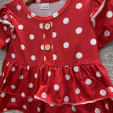 Peplum Shirt Polka Dot & Denim Shorts 18-24M
