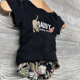 Bodysuit Daddy Loves Me & Shorts Leopard & Leaves 0-3M
