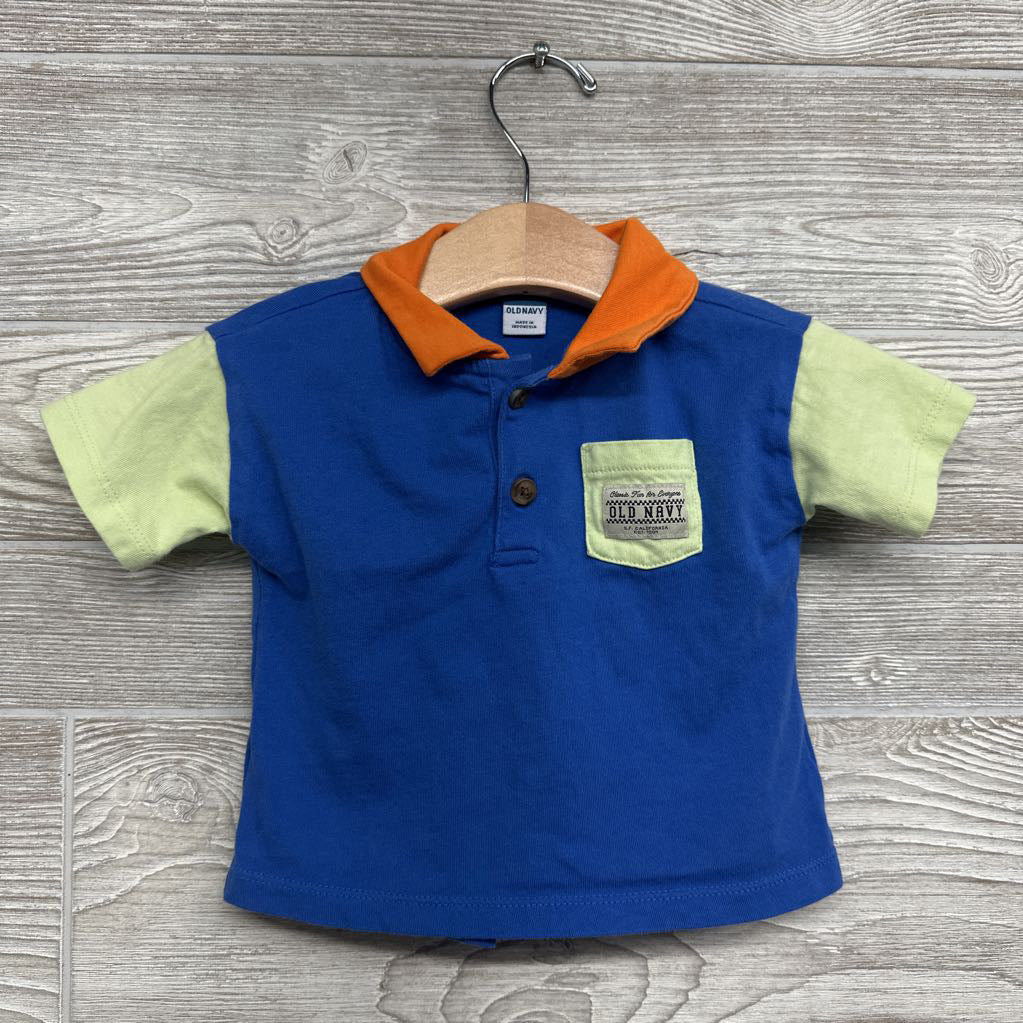 Henley Polo Shirt & Drawstring Jersey Shorts 6-12M