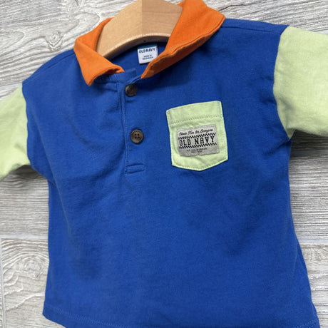 Henley Polo Shirt & Drawstring Jersey Shorts 6-12M